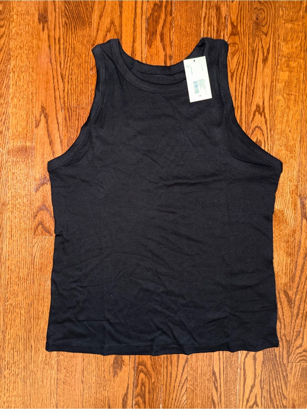 a new day Black Women's Ribbed Cotton Tank Top - Sleeveless